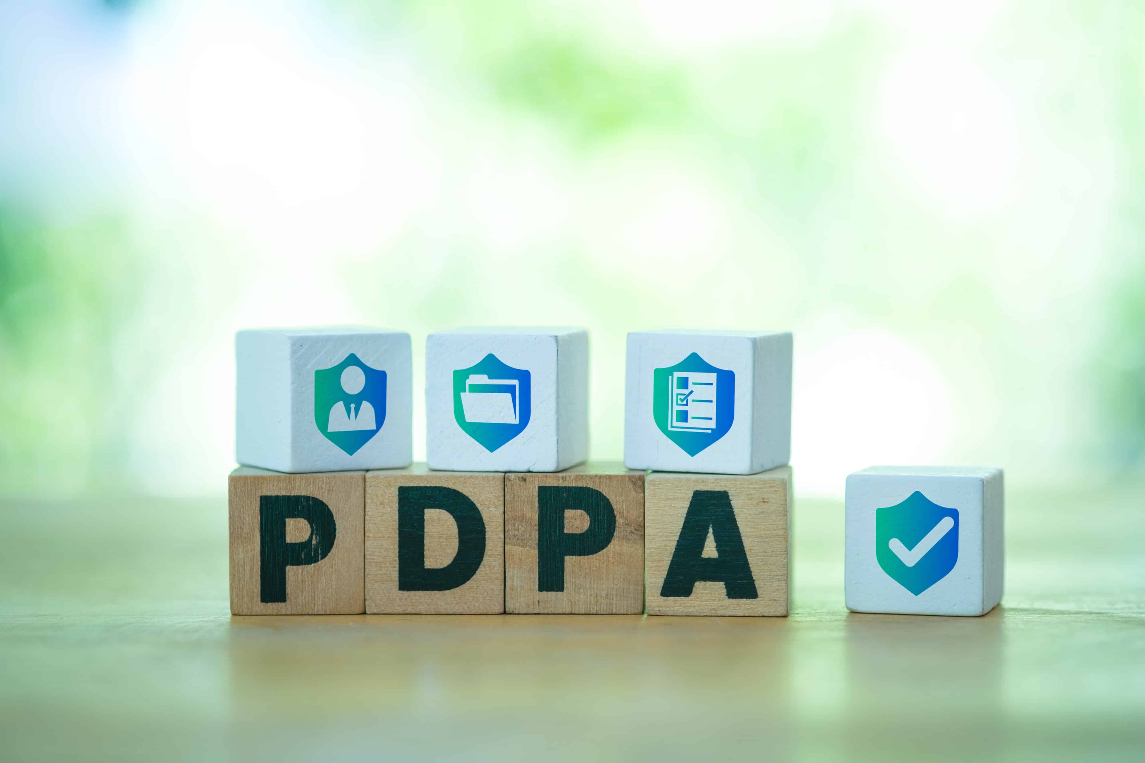 Wooden blocks with text PDPA