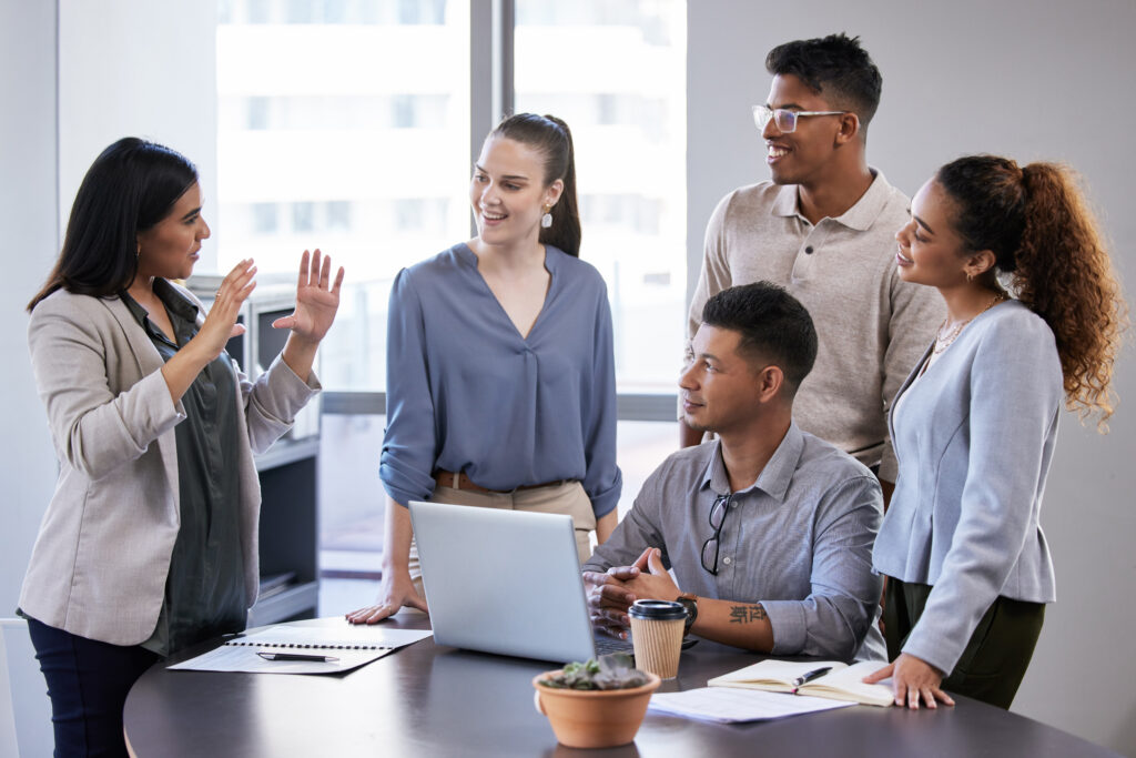 Always look at the bigger picture. Shot of a group of businesspeople having a meeting in a modern office.